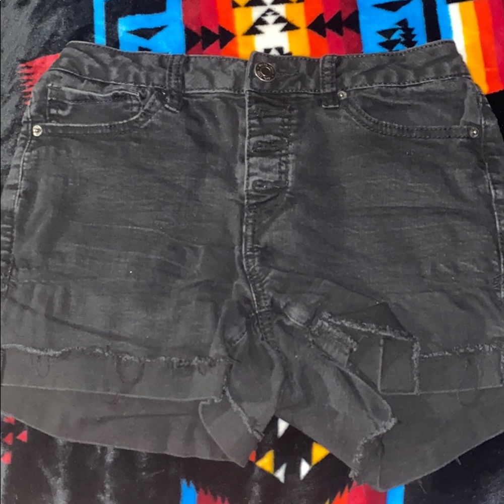 black shorts